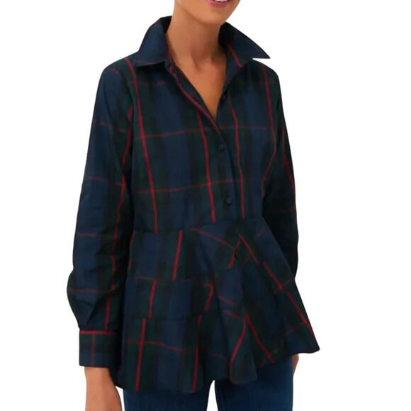 New Pomander Place Tuckernuck Fraser Plaid Ashlen Blouse Size Large 3045-53 - Picture 1 of 10